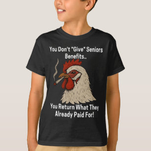 Camiseta Frango que não dá benefícios aos idosos você devol