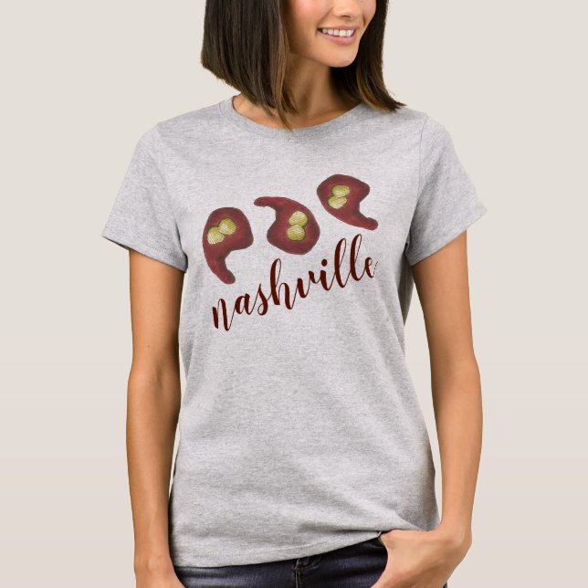 Camiseta Frango quente Nashville com picles TENNESSEE Comid (Frente)