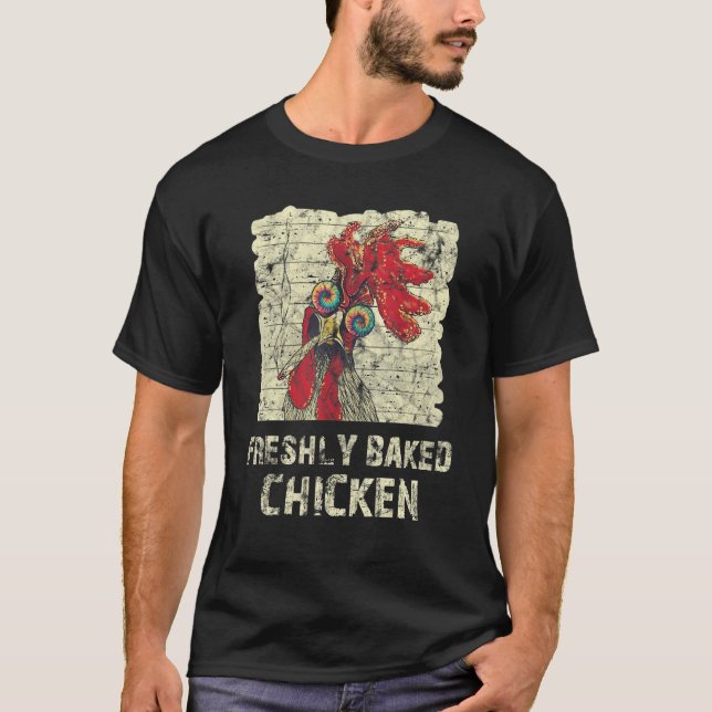 Camiseta Frango Recém-Assado Preto e Branco (Frente)