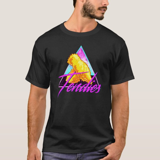 Camiseta Frango Retro 80s Vaporwave Tendies Meme Dank (Frente)