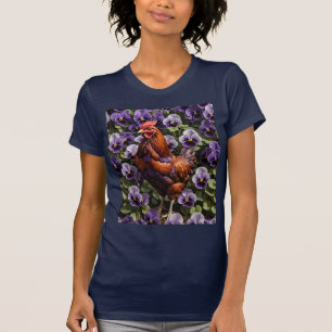 Camiseta Frango Rhode Island Red Rodeado por Viola