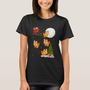 Camiseta Frango Santa Trenó Voador Divertido Mágico Natal