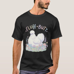 Camiseta Frango Silkie Fluff Butt Casa Fofo Cogumelo