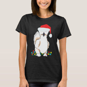 Camiseta Frango Silkie Sedoso Gráfico de Natal Engraçado