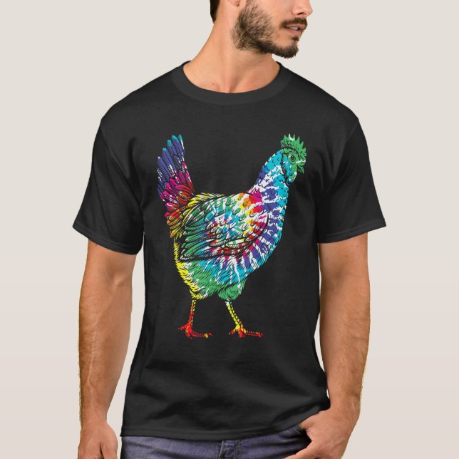 Camiseta Frango Tie Dye Vintage Hippie (Frente)