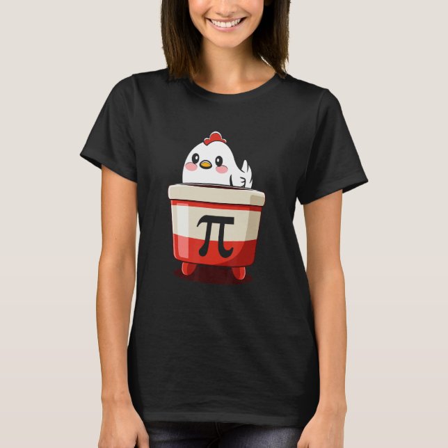 Camiseta Frango Torta Dia do Pi Geek de Matemática (Frente)