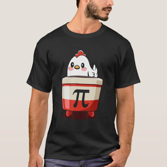 Camiseta Frango Torta Dia do Pi Geek de Matemática (Frente)