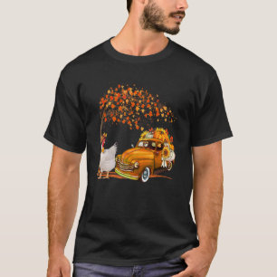 Camiseta Frango Usando Chapéu Caindo Árvore Caminhonete Car