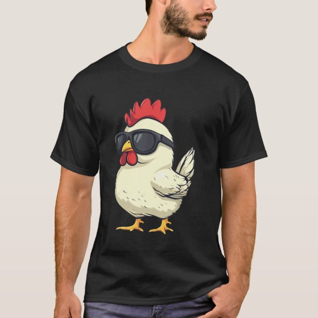 Camiseta Frango Usando Óculos de Sol (Frente)