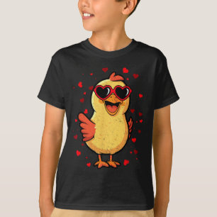 Camiseta Frango Valentin Sungles Coração Bonito Amantes 