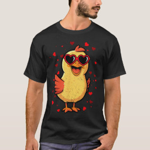 Camiseta Frango Valentin Sungles Coração Fofo Amantes