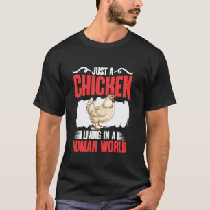 Camiseta Frango Vivendo Mundo Humano Fazendeiro Agricultura