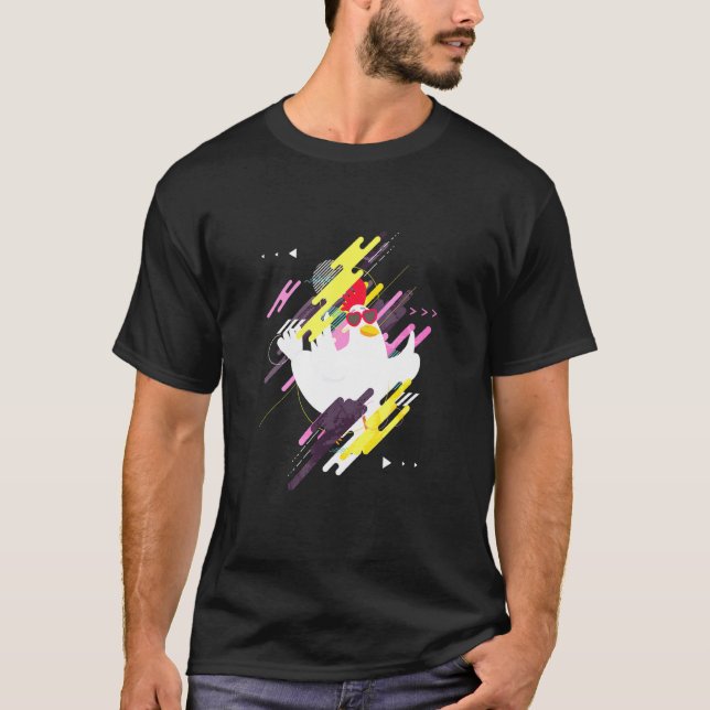 Camiseta Frango Voador Usando Óculos de Sol (Frente)