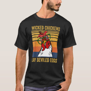 Camiseta Frangos Malvados Colocam Ovos Diabólicos De Galinh