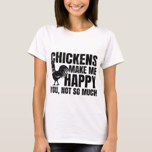 Camiseta Frangos Me Fazem Feliz Você Não Tanto Sarcástico F