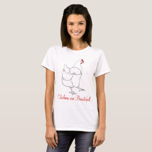 Camiseta Frangos são Desenho Bonito de Arte de Animal Fofo