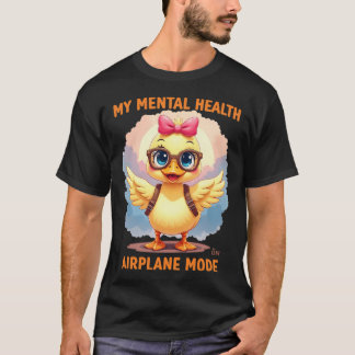 Camiseta Franguinho Fofo Diz "Minha Saúde Mental no Modo Av