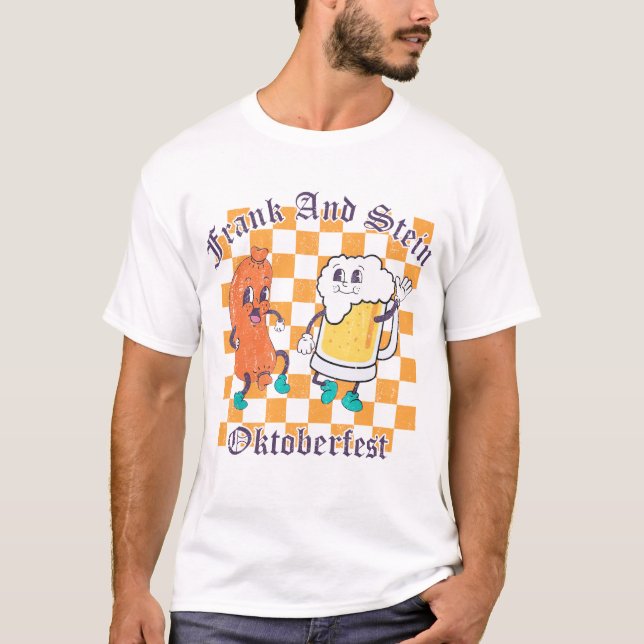 Camiseta Frank E Caneca de cerveja Engraçado Oktoberfest Ge (Frente)