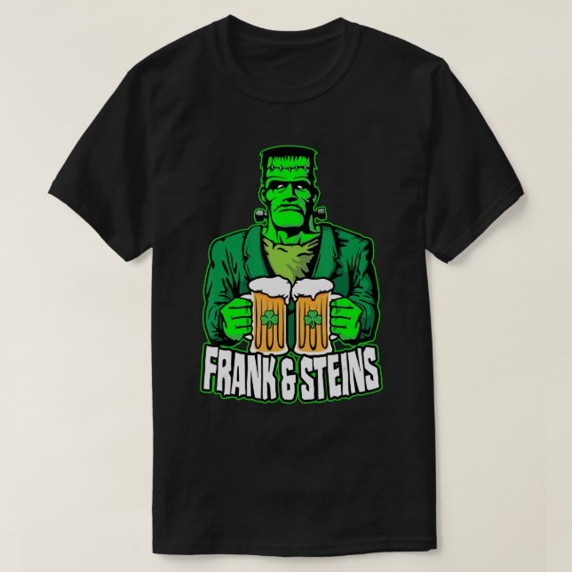 Camiseta Frank e Canecas de cerveja Ruas. Dia de Patrick Fr (Frente do Design)