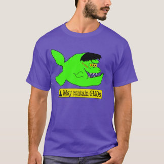 Camiseta Frankenfish-Aviso! Pode conter GMOs