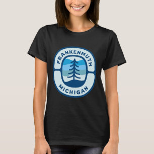 Camiseta Frankenmuth Michigan Mi Retro Winter Forest Souven