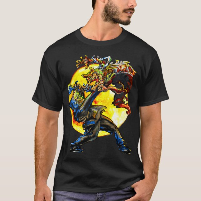 Camiseta Frankenstein contra o Wolfman (Frente)