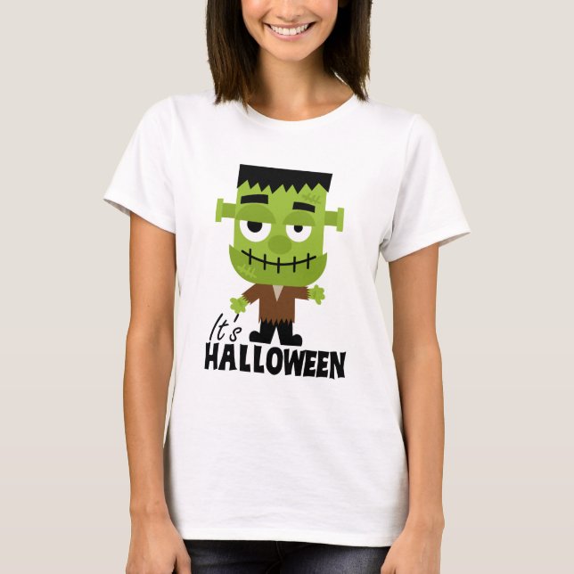 Camiseta Frankenstein, é o Dia das Bruxas (Frente)