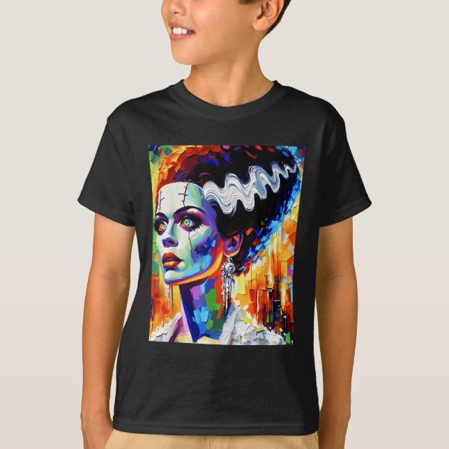 Camiseta Frankenstein Monster E Bride Halloween Matching (Frente)