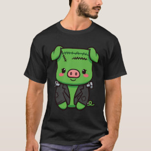 Camiseta Frankenstein Porco Fofo de Halloween