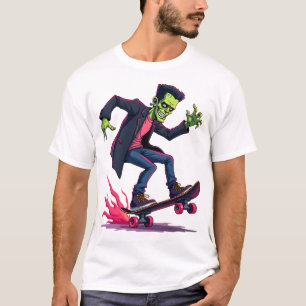 Camiseta Frankenstein Skater � Roupas de rua legais de Hall