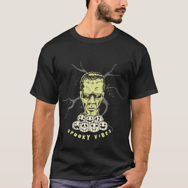 Camiseta Frankenstein Spooky Vibes Halloween (Frente)