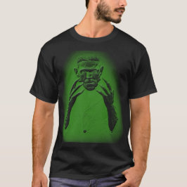 Camiseta Frankenstein verde de incandescência
