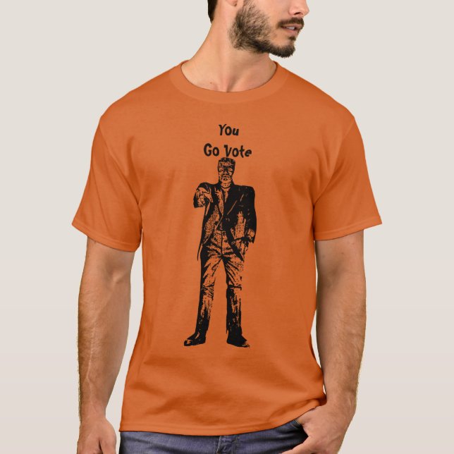 Camiseta Frankenstein, você vai votar nas eleições de Hallo (Frente)
