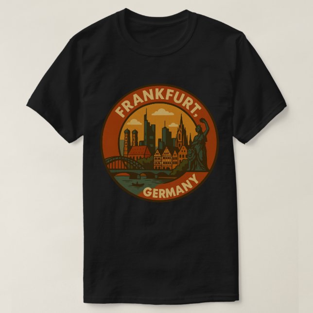 Camiseta Frankfurt German Skyline (Frente do Design)