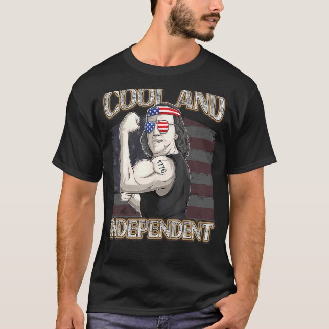 Camiseta Franklin Benjamin 4 de julho Patriótico dos Estado (Frente)
