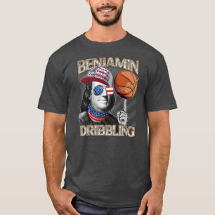 Camiseta Franklin Benjamin Driblando Basquete Patriótico
