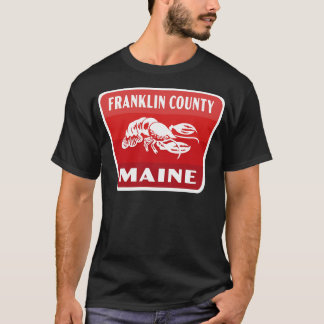 Camiseta Franklin County Maine Retro Crachá Vermelho