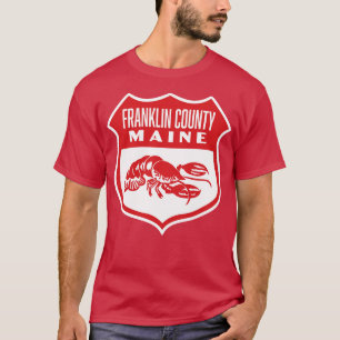 Camiseta Franklin County Maine Retro Shield Vermelho