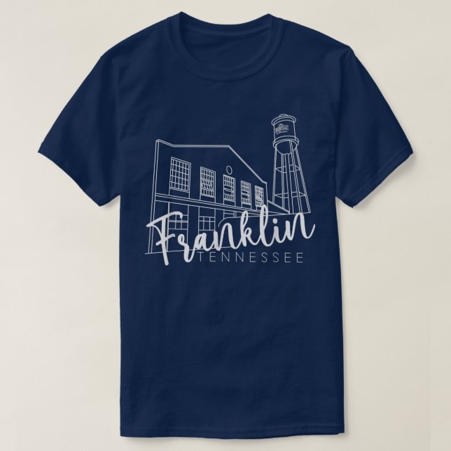 Camiseta Franklin Tennessee Landmark Historicamente Souther (Frente do Design)