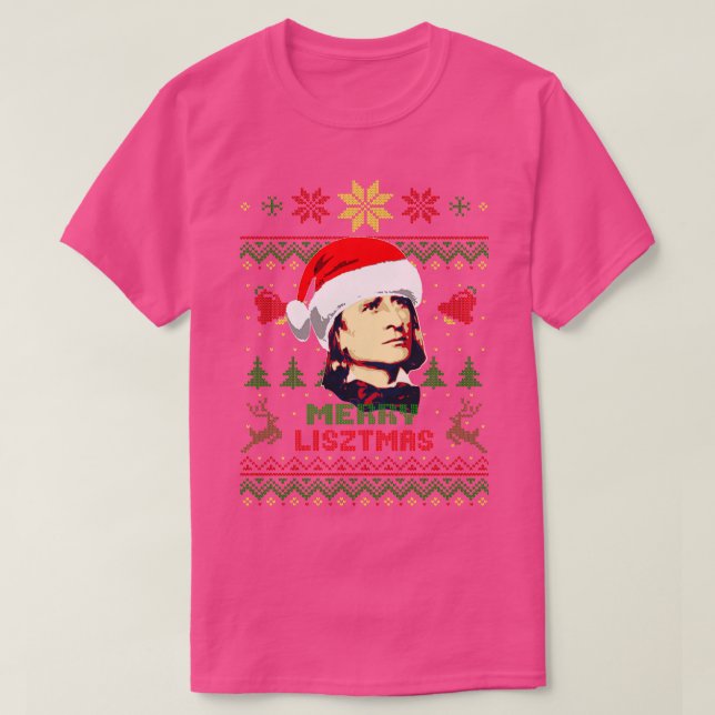 Camiseta Franz Liszt Feliz Lisztmas (Frente do Design)