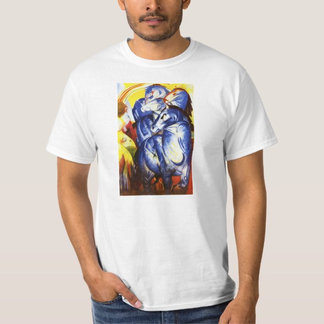 Camiseta Franz Marc a torre do t-shirt azul dos cavalos (Frente)