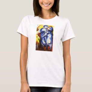 Camiseta Franz Marc a torre do t-shirt azul dos cavalos