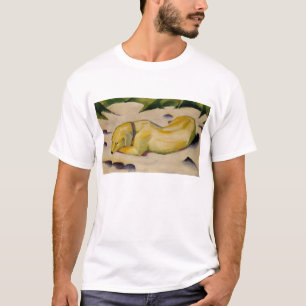 Camiseta Franz Marc - Cachorro deitado na neve 1910-11 Bran