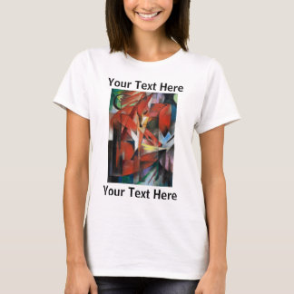 Camiseta Franz Marc Famous Pintando O T-Shirt Das Raposas