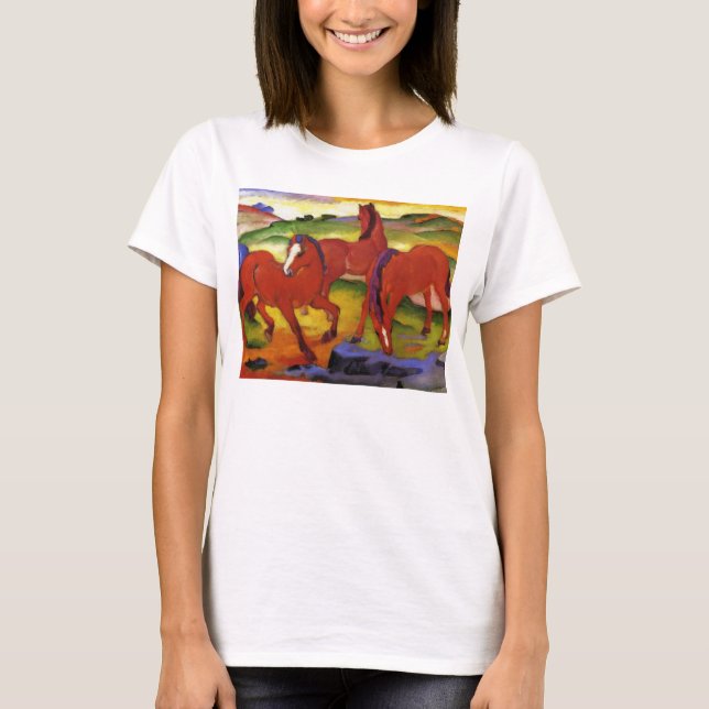 Camiseta Franz Marc que pasta o t-shirt dos cavalos (Frente)
