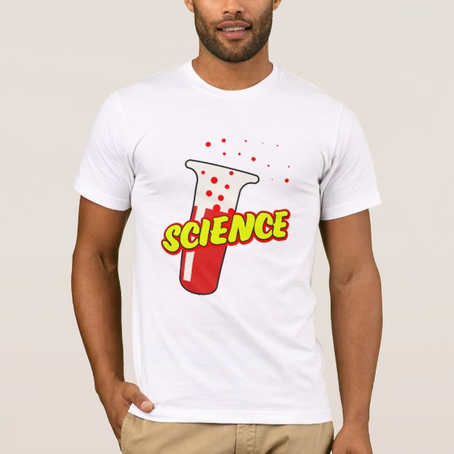 Camiseta Frasco de Ciência Cartoon (Frente)