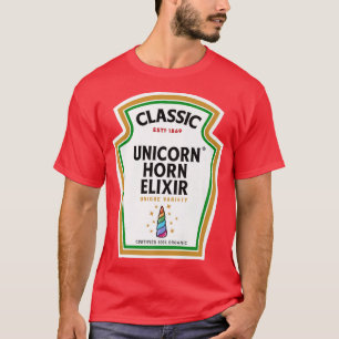 Camiseta Frasco de Halloween Pote de Unicorn Horn Eliir