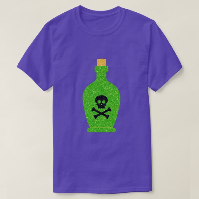 Camiseta Frasco de Veneno Camisa-Glitter do Halloween (Frente do Design)