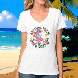 Camiseta frascos rosa-fofo flamingo