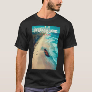 Camiseta Fraser Island K'gari Austrália Viagem Art Vintage